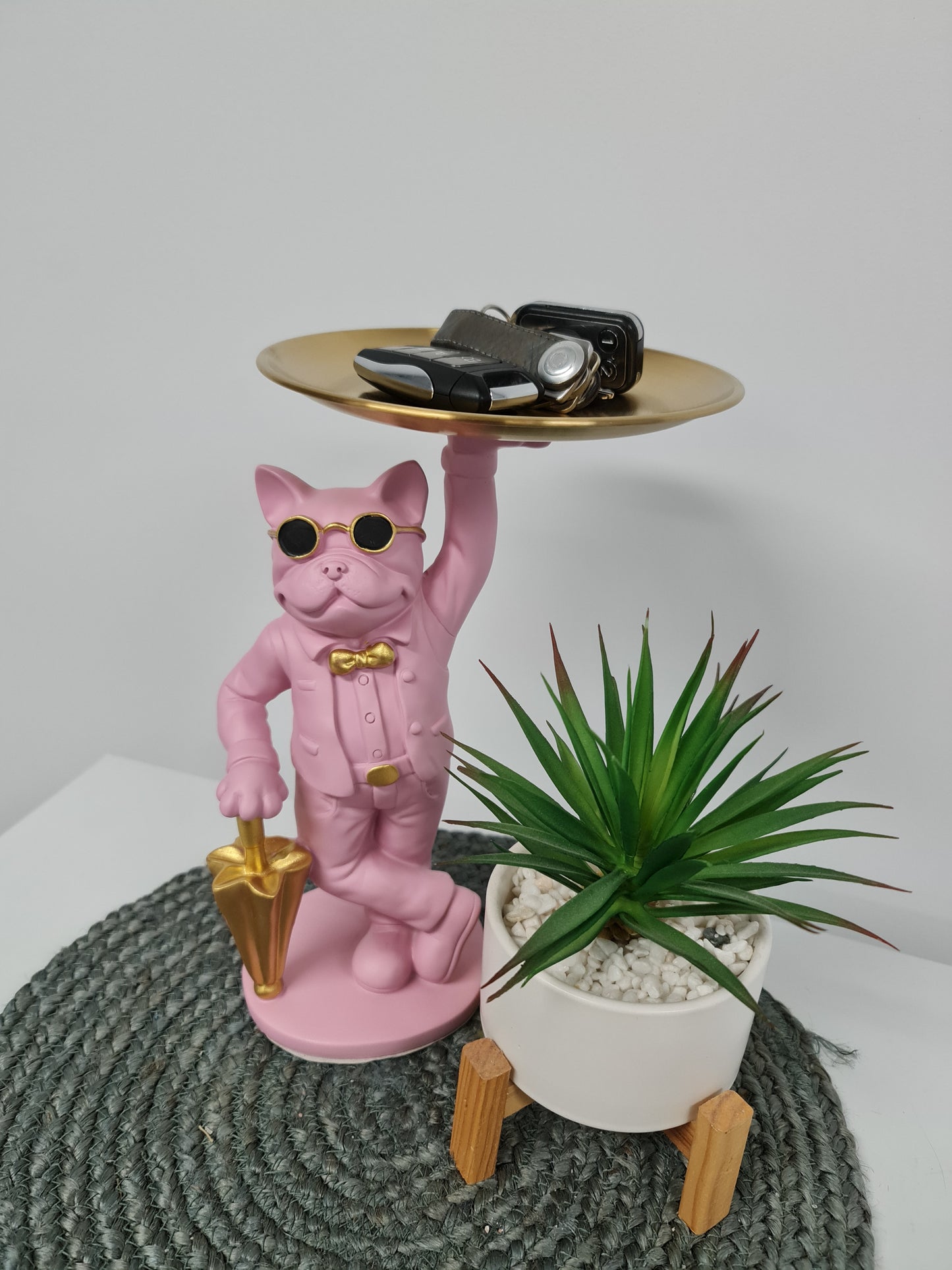 Bulldog, Umbrella, Pink